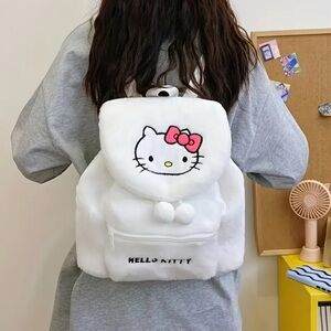 1-Backpack Hello Kitty Plush White and Pink for all ages
